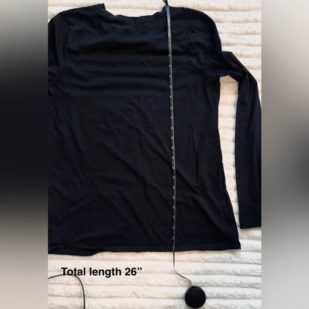 J JILL Pure Jill Long Sleeve, Black T Shirt, Size Small S - Picture 5 of 9